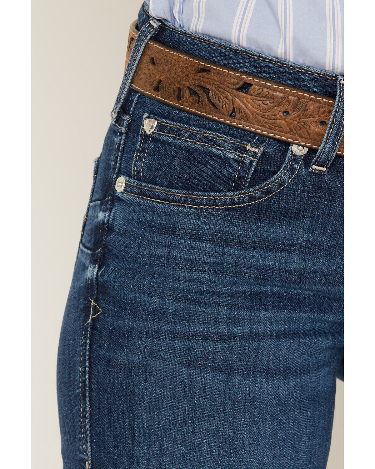 Image #2 - Ariat Women's Perfect Rise Stretch Abby Straight Mackenzie Jeans, Blue, hi-res