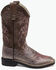 Image #2 - Old West Girls' Embroidered Metallic Western Boots - Broad Square Toe, Pink, hi-res