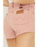 Image #4 - Wrangler Women's High Rise Denim Festival Shorts, Rose, hi-res