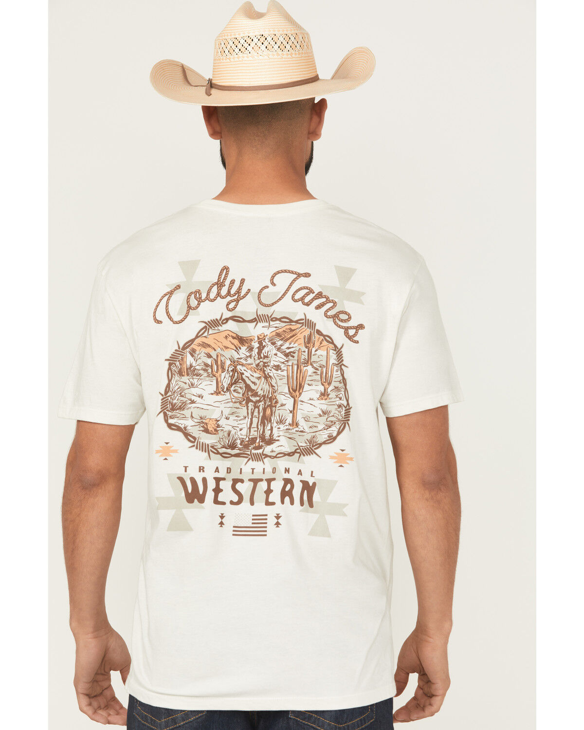 Cody James Men's Wild West Short Sleeve Graphic T-Shirt, Cream, hi-res