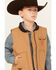 Image #2 - Cowboy Hardware Boys' Flag Skull Canvas Vest, Camel, hi-res