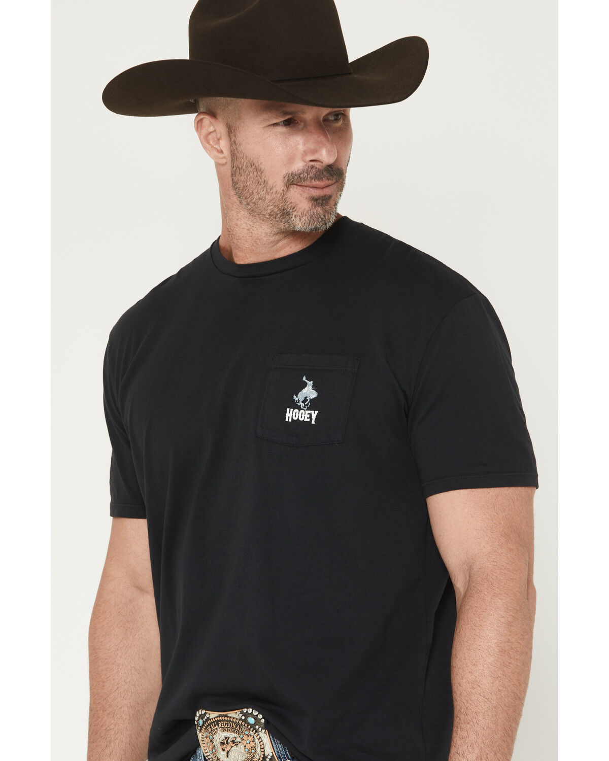 Image #3 - Hooey Men's Cheyenne Short Sleeve Pocket Graphic T-Shirt, Black, hi-res