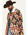 Image #2 - Rock & Roll Denim Men's Southwestern Long Sherpa Jacket, Black, hi-res