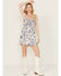 Image #1 - Wild Moss Women's Ruffle Trim Floral Print Dress, Ivory, hi-res