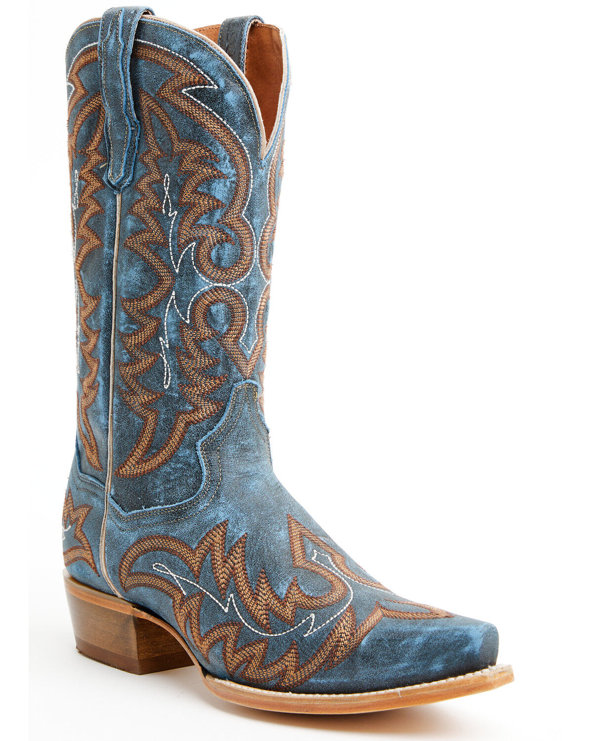 Image #1 - Dan Post Men's Triton Western Boots - Snip Toe, Blue, hi-res
