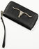 Image #2 - Idyllwind Women's Esperanza Longhorn Wristlet Wallet , Black, hi-res