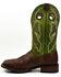 Image #3 - Dan Post Men's Leon Crazy Horse Performance Leather Western Boot - Broad Square Toe, Green, hi-res