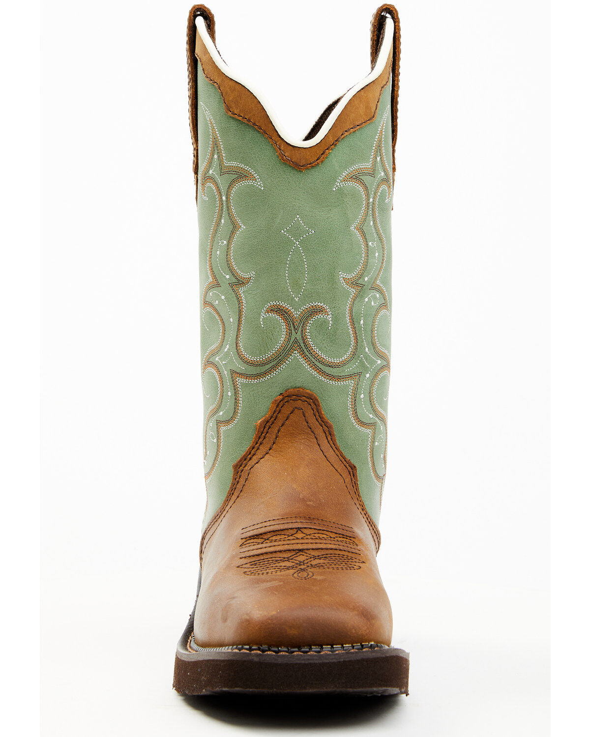 Image #4 - Justin Women's Raya Performance Western Boots - Broad Square Toe, Brown, hi-res