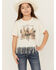 Image #1 - Blended Girls' Running Horse Fringe Short Sleeve Tee , Ivory, hi-res