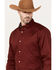 Image #2 - RANK 45® Men's Solid Basic Twill Logo Long Sleeve Button-Down Western Shirt - Big, Wine, hi-res