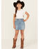 Image #1 - Wrangler Girls' Light Wash Denim Skirt, Blue, hi-res