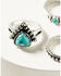 Image #2 - Shyanne Women's Turquoise and Silver-Toned Dotted Ring Set - 3 Piece, Silver, hi-res