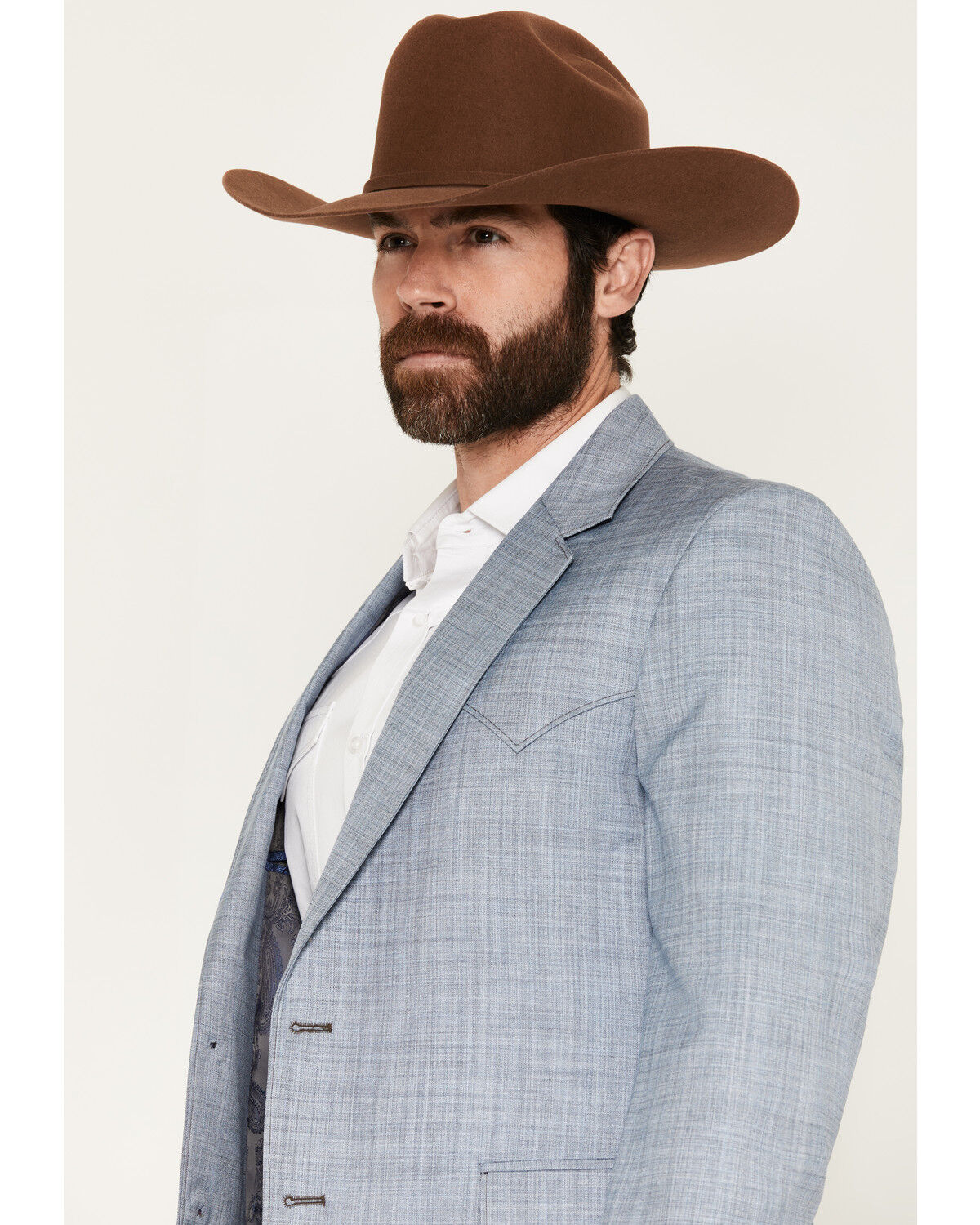 Image #2 - Circle S Men's Fort Worth Sport Coat, Heather Blue, hi-res