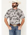 Image #1 - Cowboy Hardware Men's Boot Barn Exclusive Western Scenery Short Sleeve Snap Stretch Western Shirt, Charcoal, hi-res