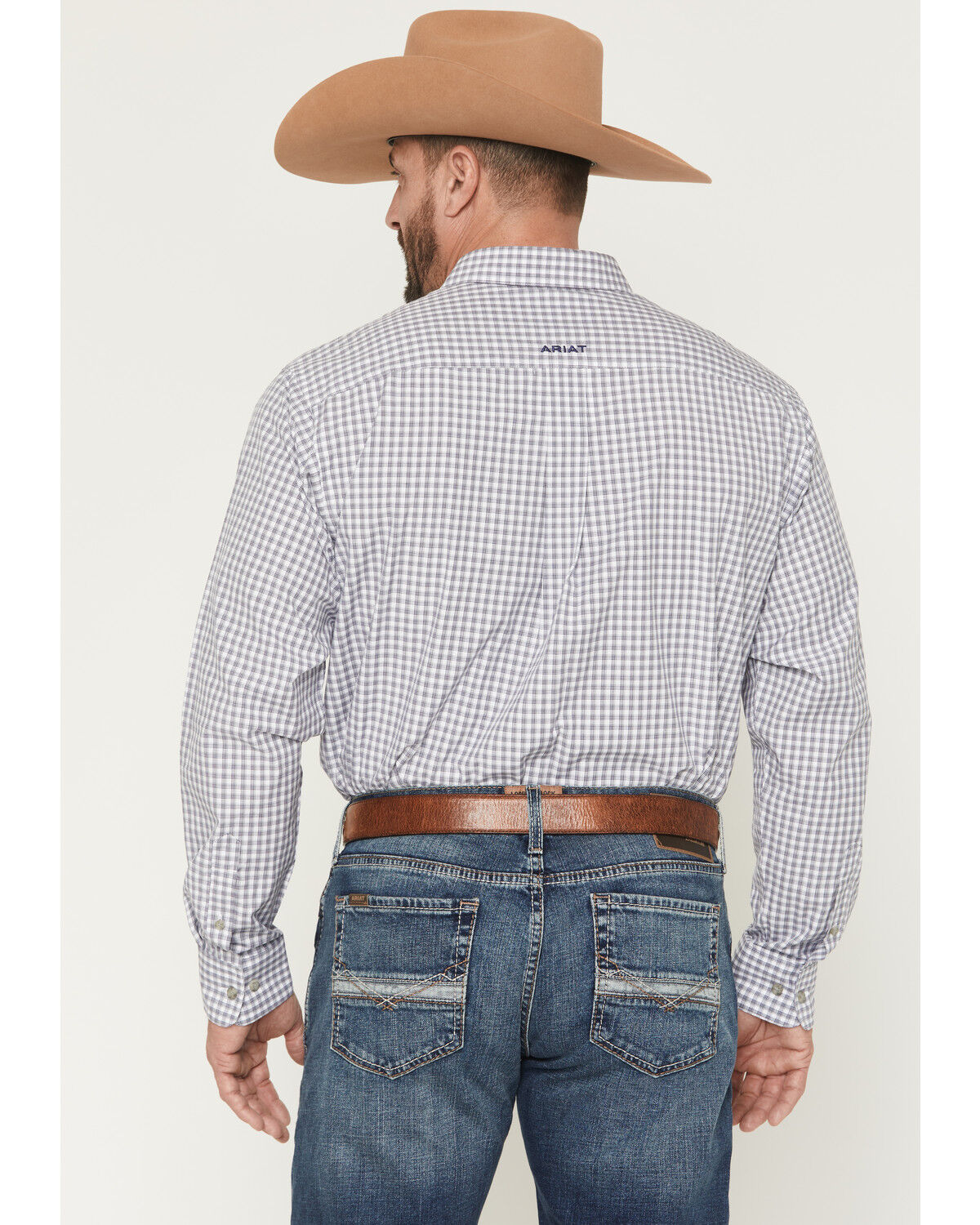 Image #4 - Ariat Men's Pro Series Blaire Plaid Print Long Sleeve Button-Down Western Shirt, Grey, hi-res