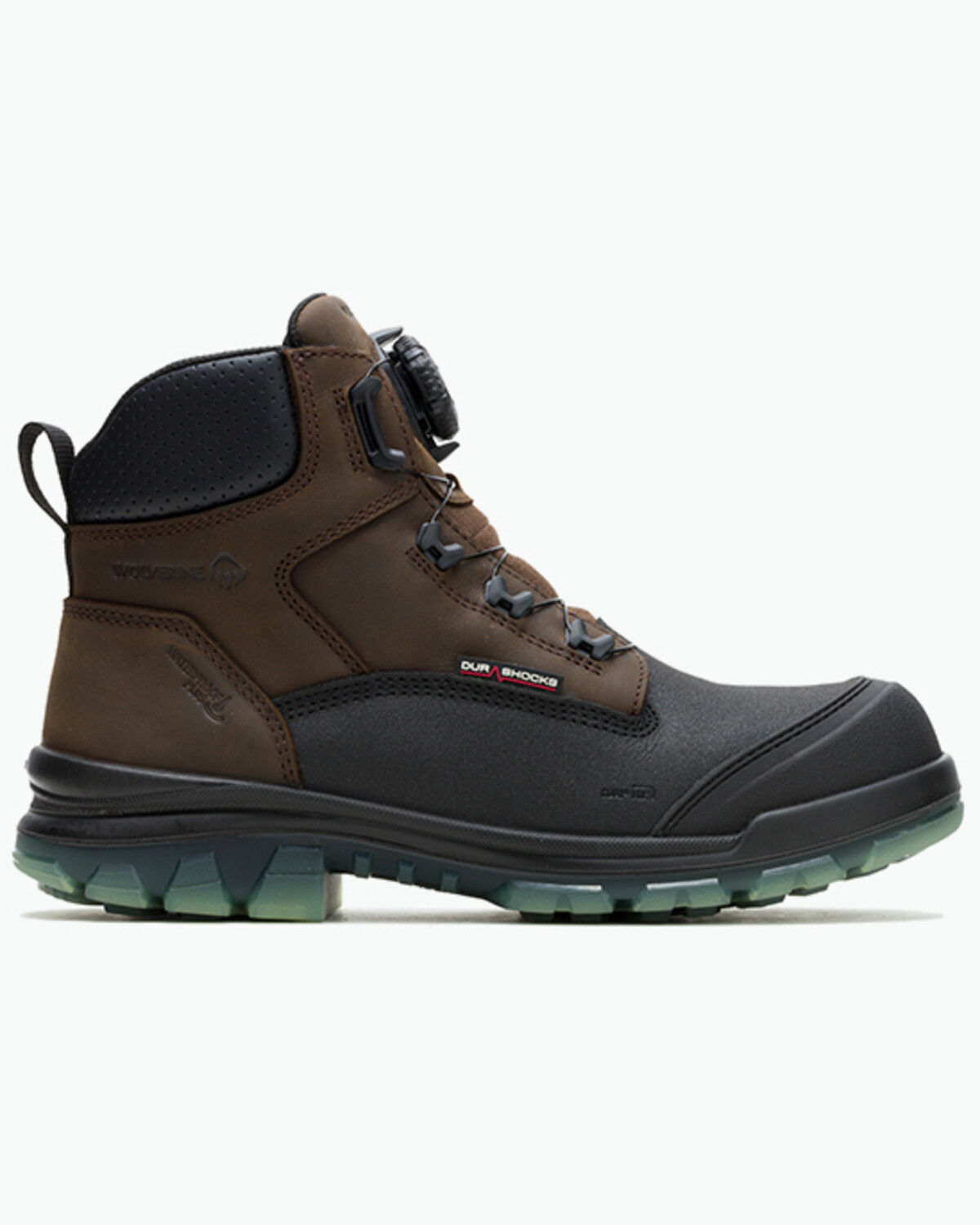 Image #2 - Wolverine Men's 6" DuraShocks&reg; SR Icon Derrick BOA Waterproof Work Boots - Composite Toe, Brown, hi-res