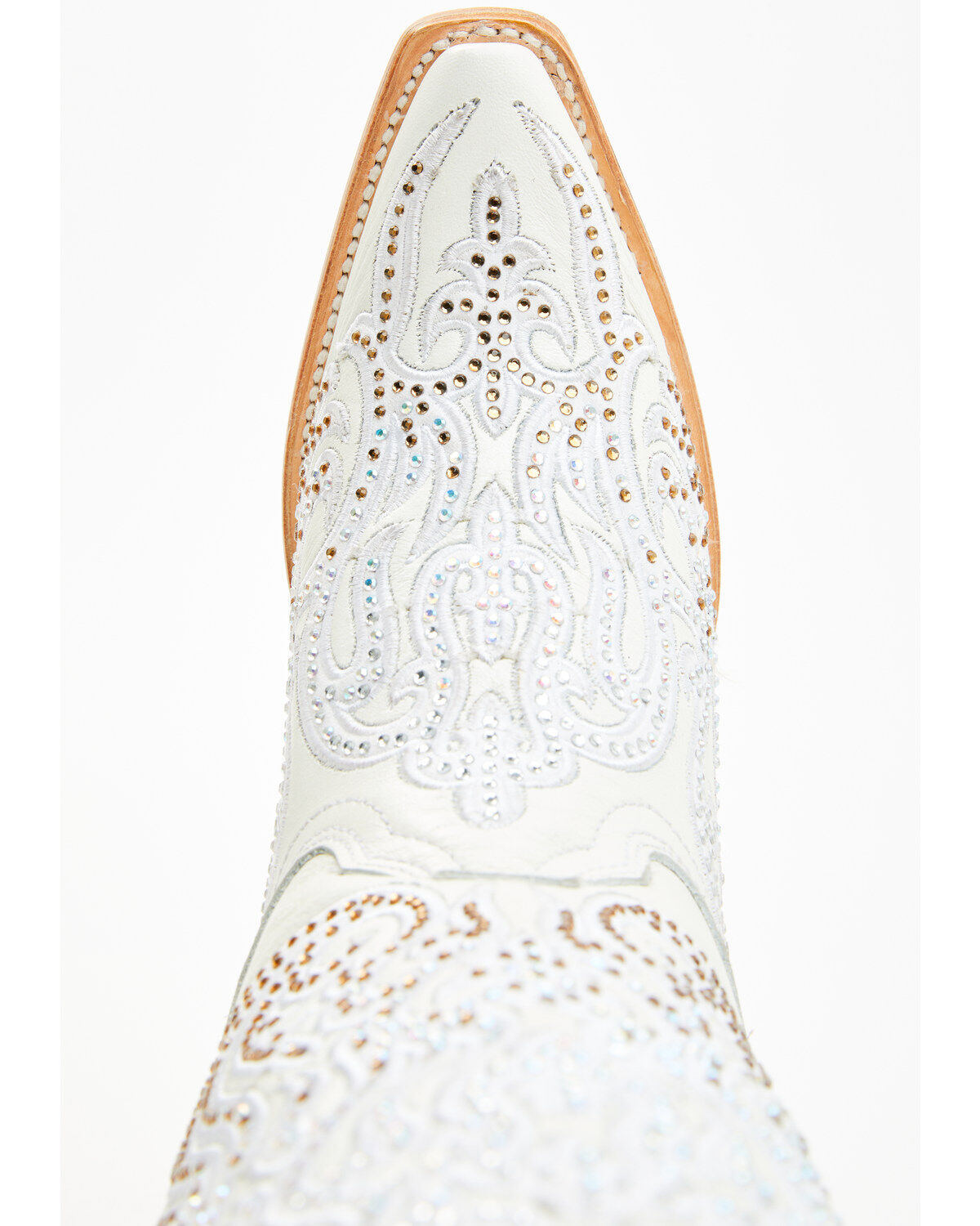 Image #6 - Corral Women's Crystal Embroidered Western Boots - Snip Toe, White, hi-res