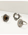 Image #3 - Shyanne Women's Juniper Sky Squash Blossom Ring Set - 5 Piece, Silver, hi-res