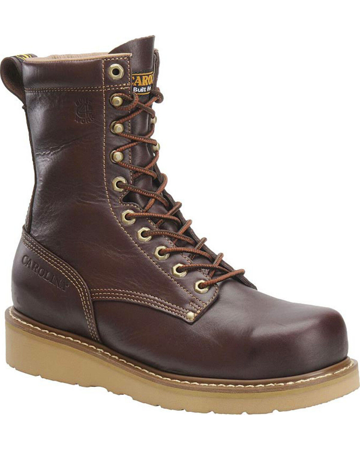 Image #1 - Carolina Men's 8" Amp Hi Wedge Work Boots - Soft Toe, Dark Brown, hi-res