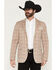 Image #1 - Rock & Roll Denim Men's Plaid Print Modern Fit Sportcoat, Tan, hi-res