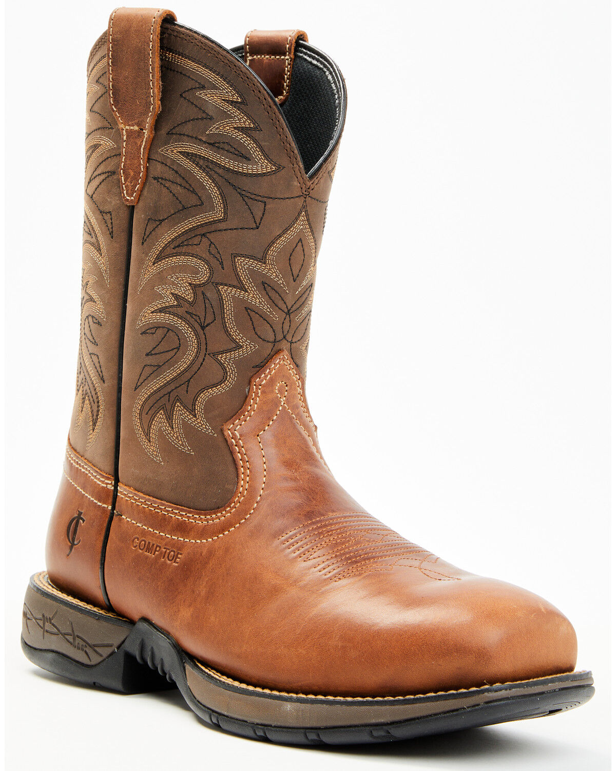 Image #1 - Cody James Men's 11" Xero Gravity Lite Pull-On Work Boots - Composite Toe, Brown, hi-res