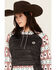 Image #2 - Hooey Women's Southwestern Print Contrast Hoodie , Charcoal, hi-res