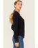 Image #2 - Lucky Brand Workwear Women's Ribbed Trim Long Sleeve Shirt, Navy, hi-res