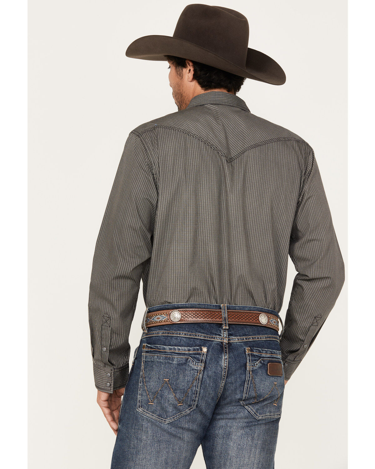 Image #4 - Moonshine Spirit&reg; Men's Country Night Striped Long Sleeve Western Snap Shirt, Navy, hi-res