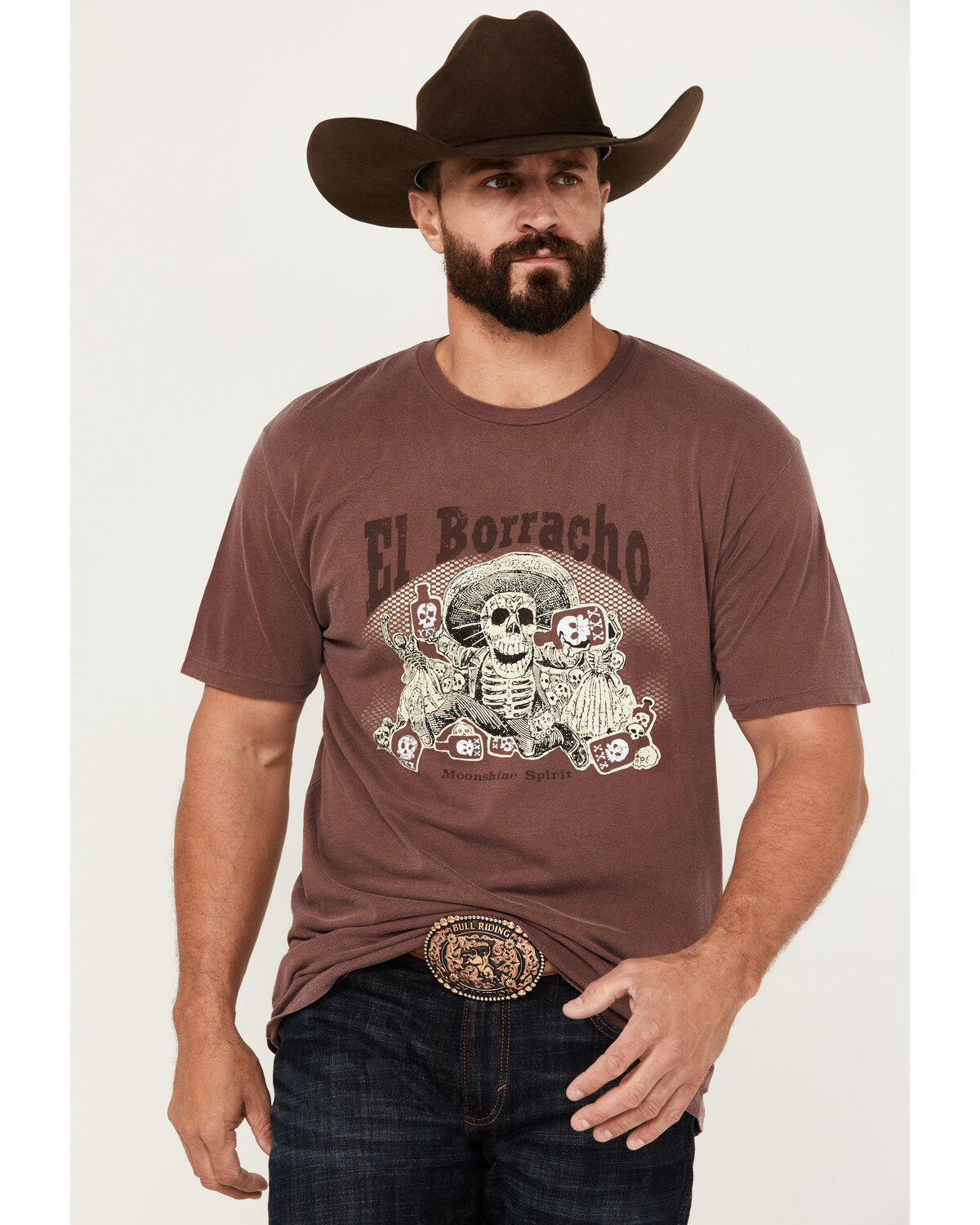 Image #1 - Moonshine Spirit&reg; Men's El Borracho Short Sleeve T-Shirt, Light Red, hi-res