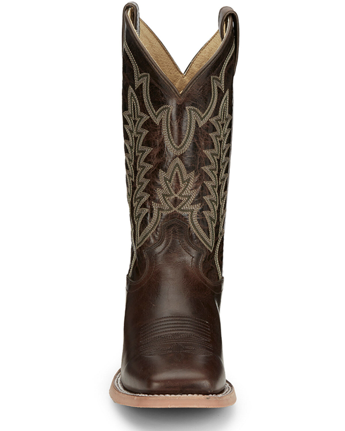 Image #4 - Justin Men's Lyle Umber Western Boots - Broad Square Toe, Dark Brown, hi-res