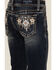 Image #4 - Grace in LA Girls' Dark Wash Mid Rise Bootcut Jeans , Medium Wash, hi-res