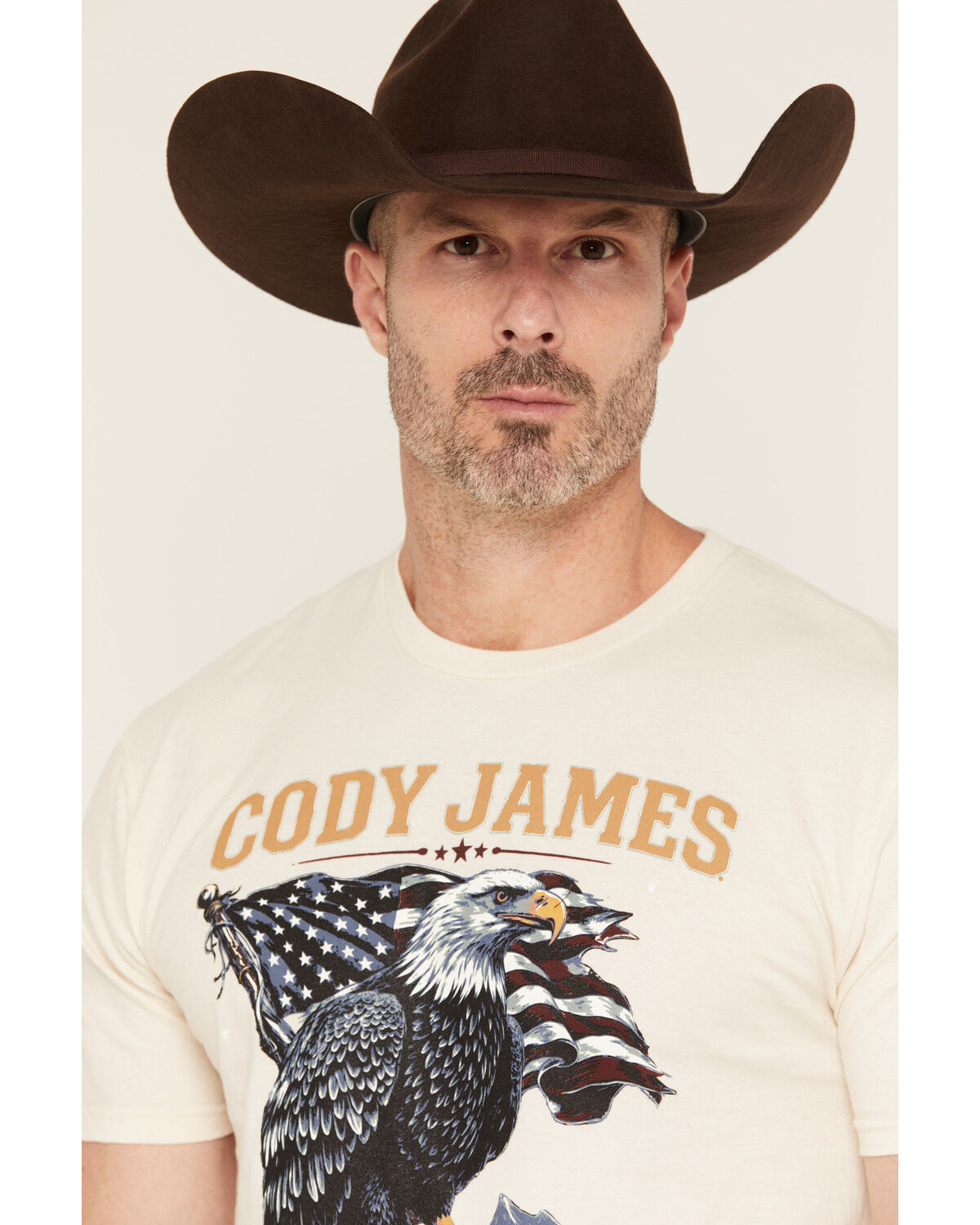 Image #2 - Cody James Men's Eaglestands Patriotic Short Sleeve Graphic T-Shirt, Natural, hi-res