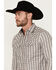 Image #2 - Moonshine Spirit&reg; Men's Southern Boy Striped Long Sleeve Pearl Snap Western Shirt, Cream, hi-res