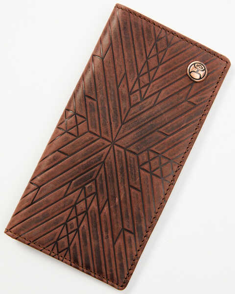 Hooey Men's Brown Southwestern Embossed Rodeo Wallet, Brown, hi-res