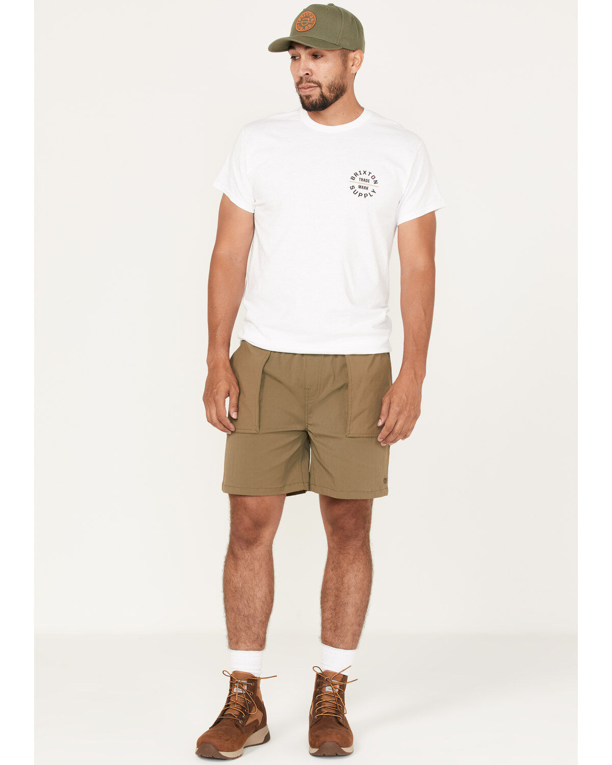 Image #1 - Brixton Men's Jupiter Service X Military Shorts, Olive, hi-res