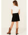 Image #3 - Shyanne Girls' Faux Suede Fringe Skirt, Black, hi-res