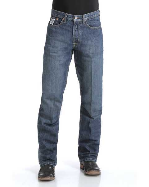 Cinch  Men's White Label Relaxed Fit Denim Jeans Dark Stonewash Denim Jeans, No Color, hi-res
