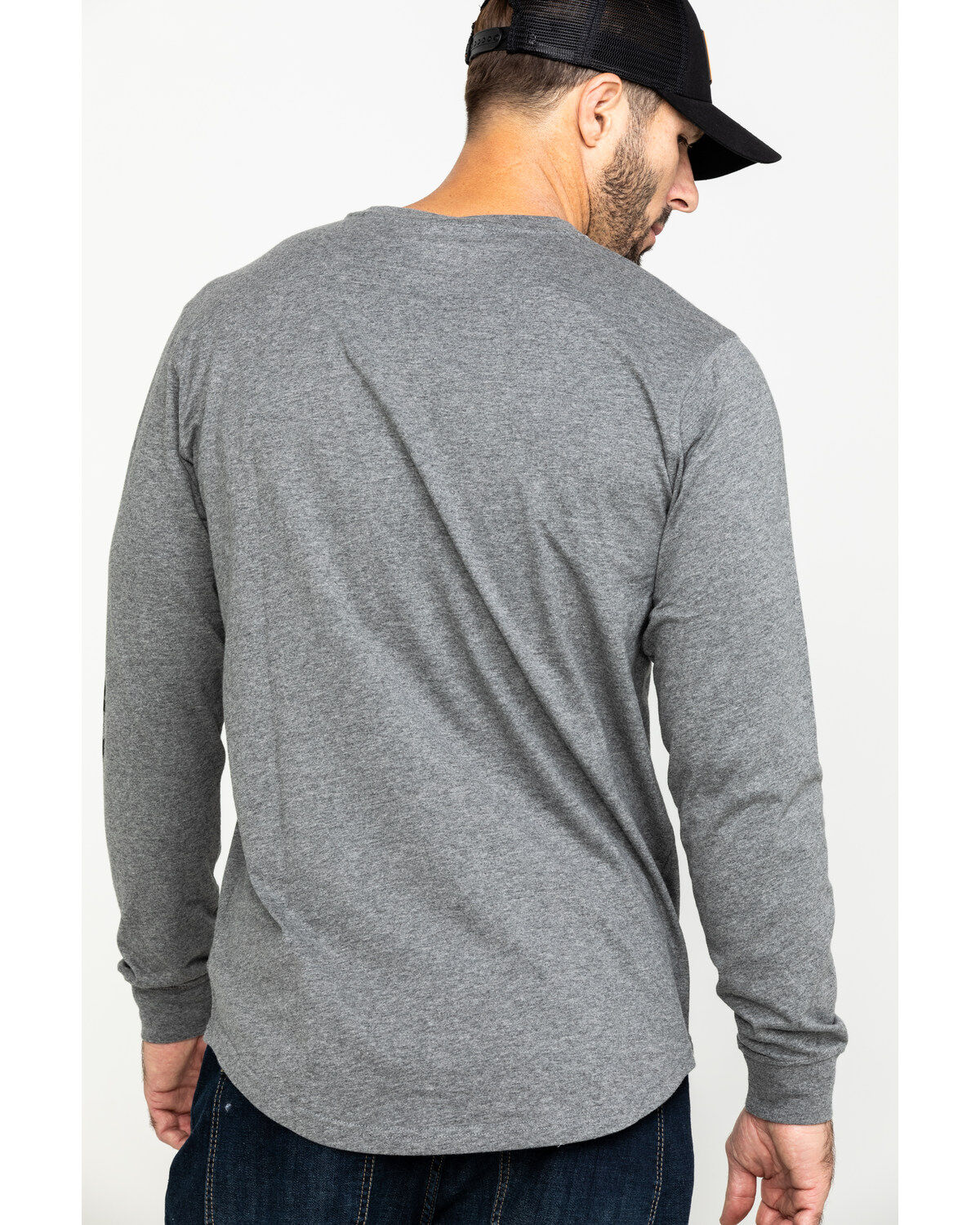 Image #2 - Hawx Men's Big Logo Long Sleeve T-Shirt - Big, Heather Grey, hi-res
