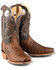 Image #1 - Tin Haul Men's Wild Croc Caiman Print Western Boots - Square Toe, Brown, hi-res