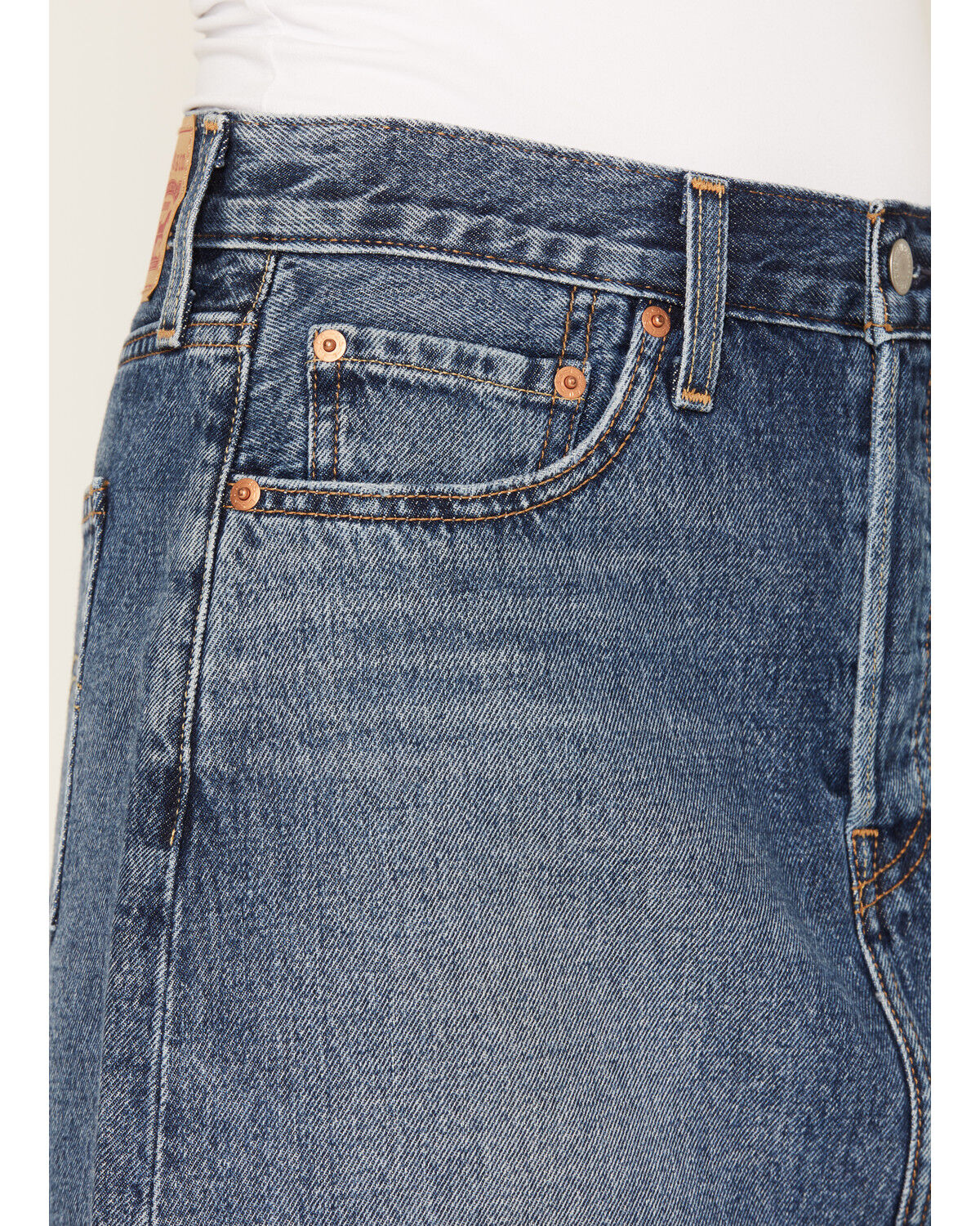 Image #2 - Levi's Women's Medium Wash Icon Denim Mini Skirt, Medium Wash, hi-res