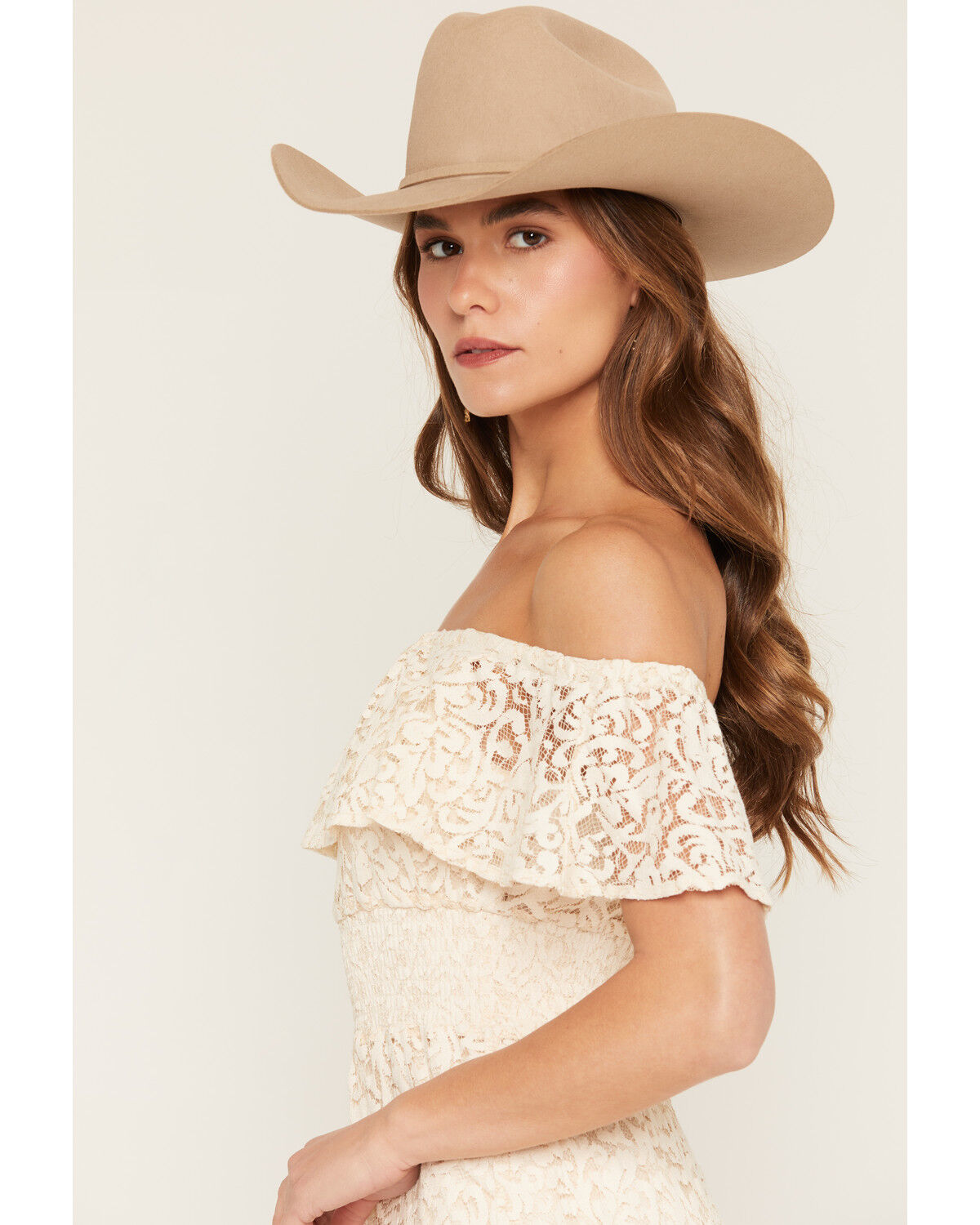 Image #2 - Shyanne Women's Off The Shoulder Lace Midi Dress, Natural, hi-res