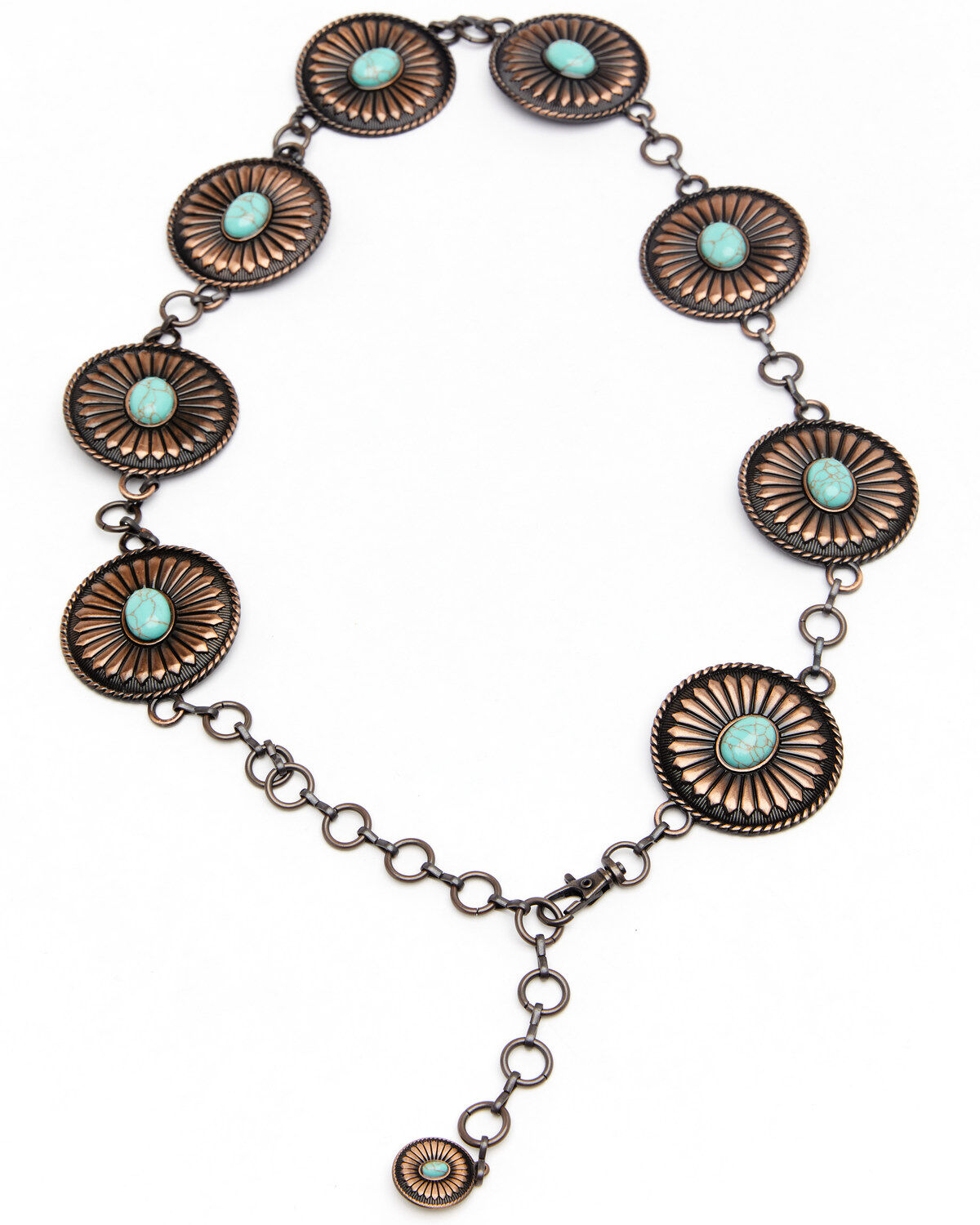 Image #1 - Shyanne Women's Rust Copper Concho Link Belt, Rust Copper, hi-res