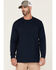Image #1 - Hawx Men's Forge Long Sleeve Work Pocket T-Shirt - Tall, Navy, hi-res