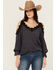 Image #1 - Wild Moss Women's Cold Shoulder Top, Navy, hi-res
