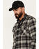 Image #2 - Dakota Grizzly Men's Ivan Plaid Print Sherpa Lined Flannel Shirt Jacket, Black, hi-res