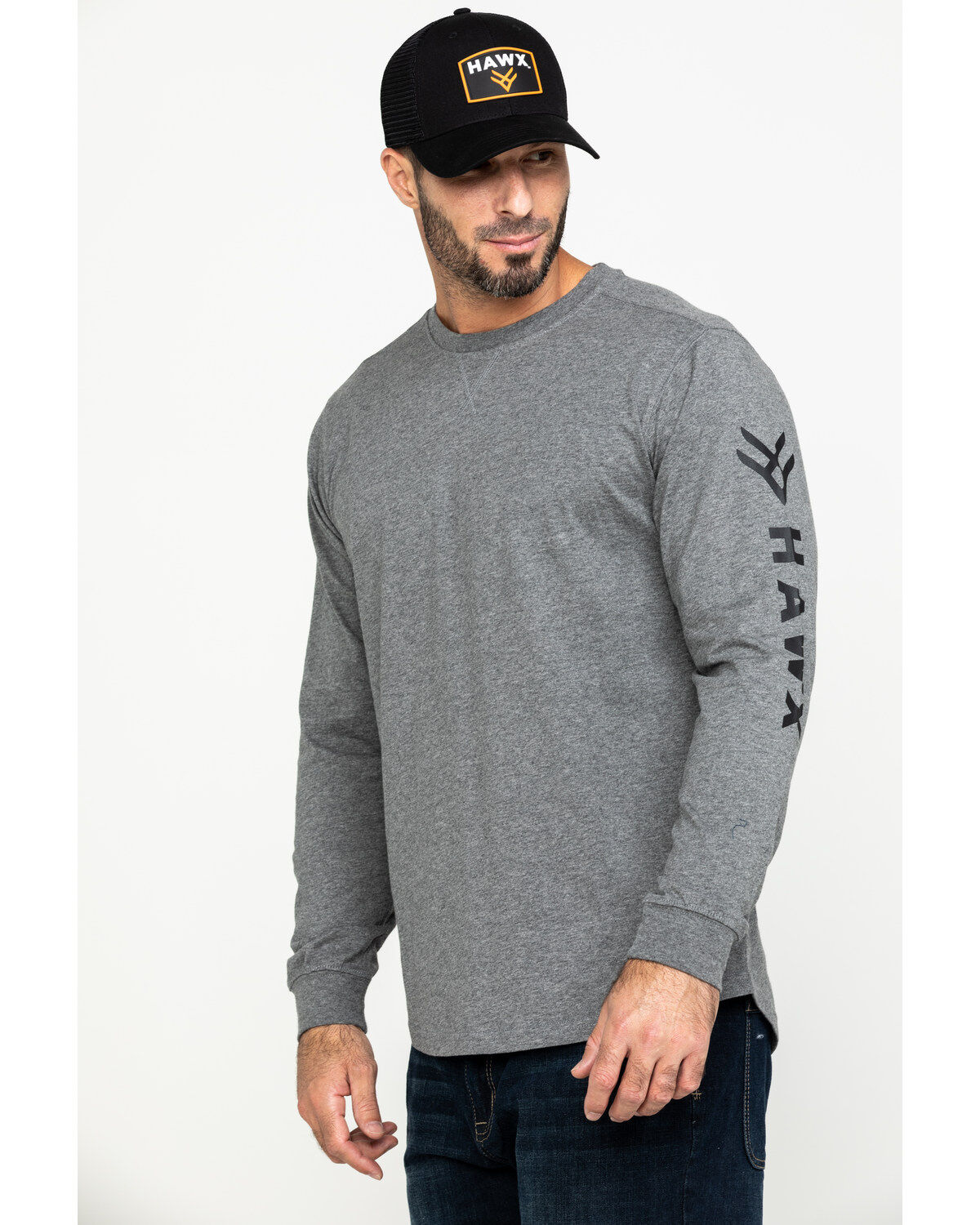 Image #3 - Hawx Men's Logo Long Sleeve Work T-Shirt, , hi-res