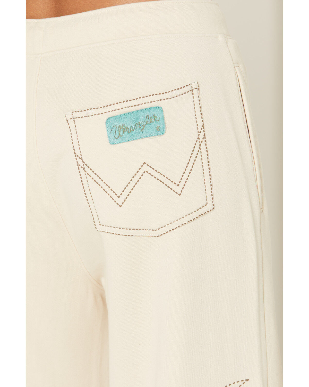 Image #4 - Wrangler X Lainey Wilson Women's High Rise Cowboy Sweatpants, White, hi-res