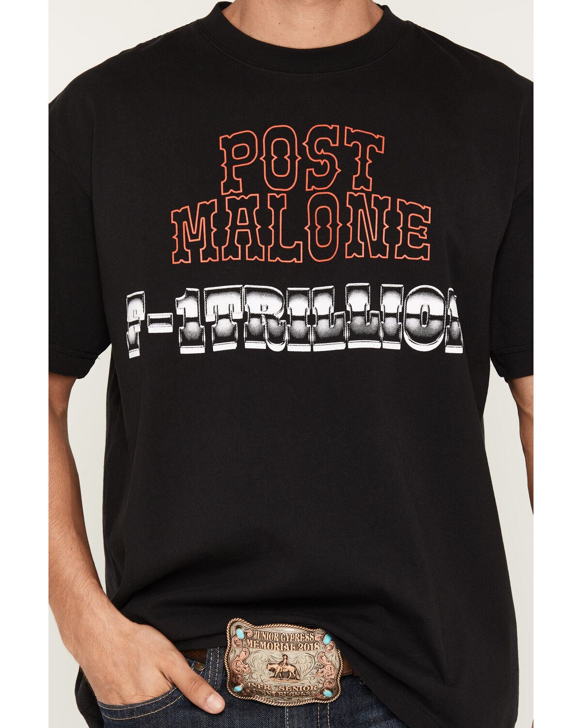 Image #3 - Post Malone Men's F-1 Trillion Short Sleeve Graphic T-Shirt, Black, hi-res