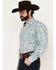 Image #2 - Stetson Men's Paisley Print Long Sleeve Pearl Snap Western Shirt, Blue, hi-res