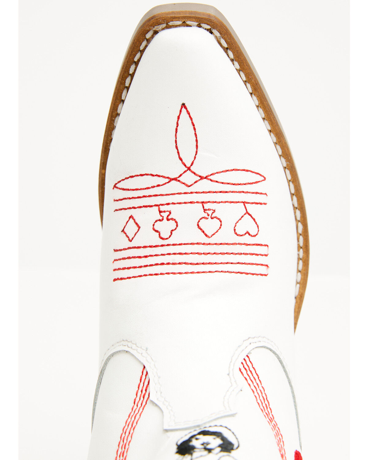 Image #6 - Dingo Girls' Queen A Hearts Western Boots - Snip Toe, White, hi-res